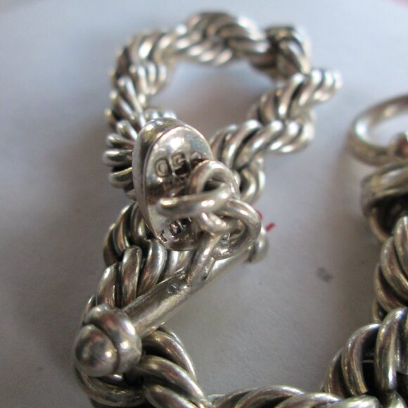 Sterling Silver Bracelet Rope Toggle Clasp Chunky Heavy 51 Grams - Picture 8 of 8